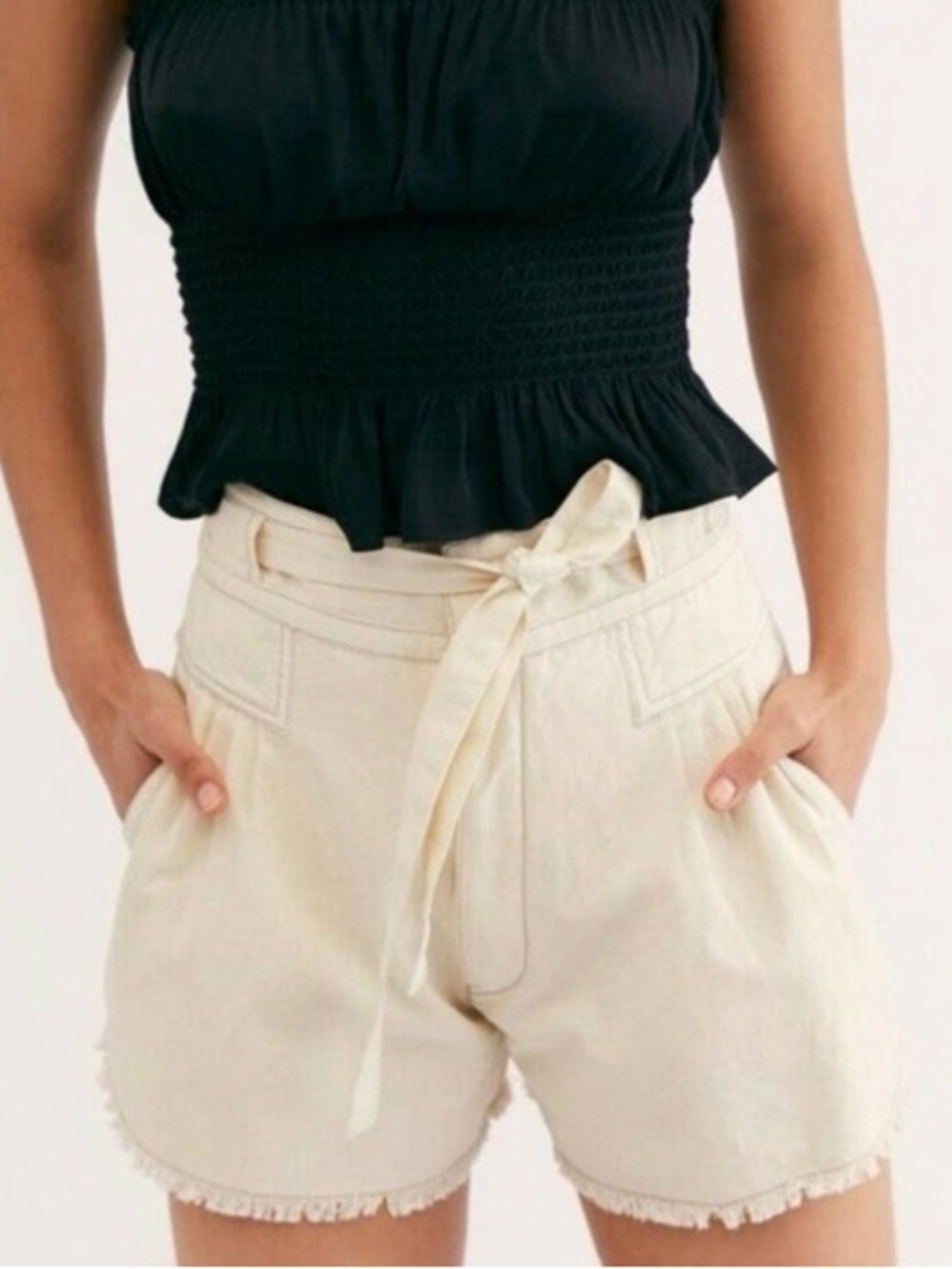 Free People One Penny Shorts in Alabaster